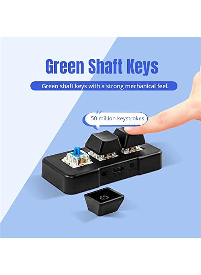3 Key Mini Keypad One Handed RGB Mechanical Gaming Keyboard DIY Programmable Macro Keyboard, Plug and Play, USB Gaming Keyboard HID Programming Macro Keys for Office, Game, Music,