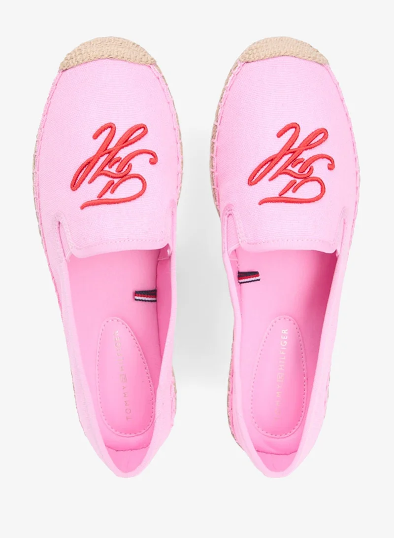 TOMMY HILFIGER Logo Embroidery Canvas Espadrilles