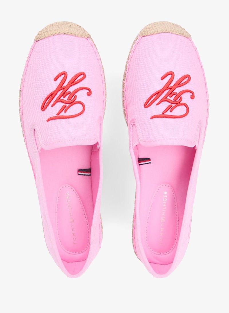 TOMMY HILFIGER Logo Embroidery Canvas Espadrilles - Image 1