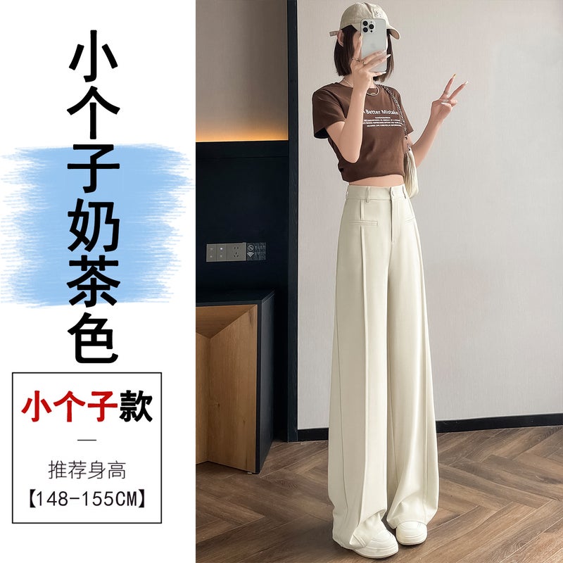 25 New Summer Narrow Suit Wide Leg Pants High Waist Drape Loose Straight-Leg Casual Pants Slim And Easiest For Match For Small People - Image 1
