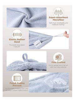 Fanski Microfiber Hair Towel, 3 Packs Hair Turbans for Wet Hair, Drying Hair Wrap Towels for Curly Hair Women Anti Frizz (Blue,Grey,Pink)  - Image 2