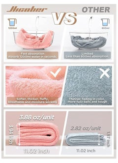 Fanski Microfiber Hair Towel, 3 Packs Hair Turbans for Wet Hair, Drying Hair Wrap Towels for Curly Hair Women Anti Frizz (Blue,Grey,Pink)  - Image 3