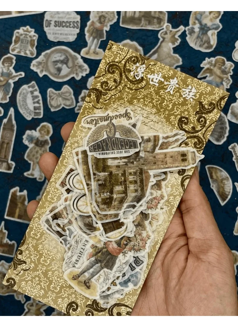 Kağıt Gemi Dükkan Paper Ship Shop Vintage Victorian Art 60 Piece Sticker Set/decal/label/bullet Journal/scrapbook