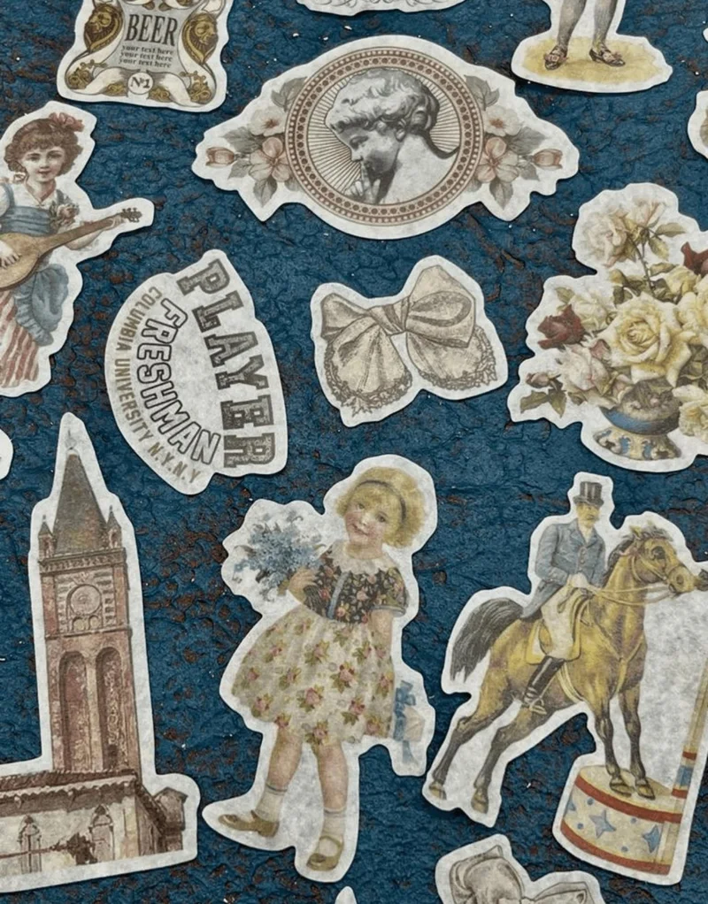كاغيت جيمي دوكان Paper Ship Shop Vintage Victorian Art 60 Piece Sticker Set/decal/label/bullet Journal/scrapbook