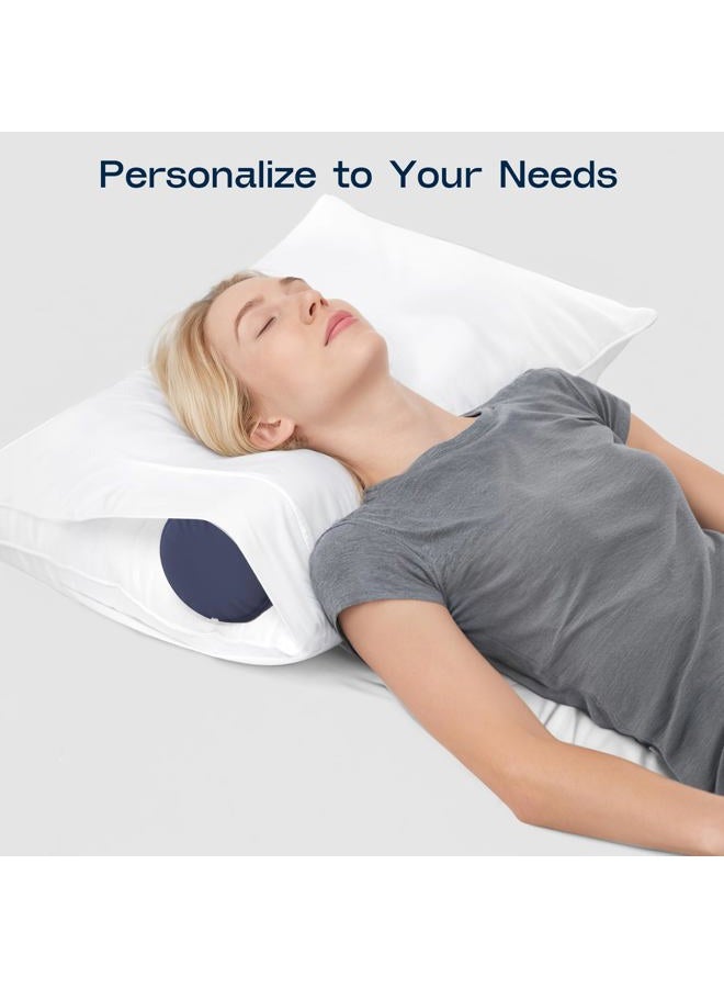 Forcanby Neck Roll Pillow for Neck Pain Relief - Memory Foam Neck Support Pillow for Bed | Round Neck Pillow for Sleeping, 15.7 * 6 * 6inch ((Navy-Blue) - Image 5