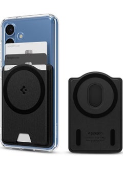 Spigen Valentinus MagFit+ Dual Magnet MagSafe Wallet Card Holder [3 Cards] for Samsung Galaxy S25 series with Magnetic Case only and MagSafe compatible with iPhone 16/15/14/13/12 Models - Black  - Image 1