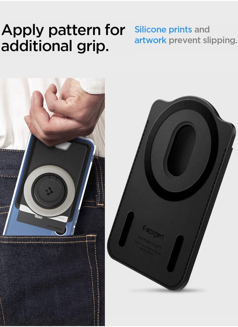 Spigen - Valentinus MagFit+ Dual Magnet MagSafe Wallet Card Holder [3 Cards] for Samsung Galaxy S25 series with Magnetic Case only and MagSafe compatible with iPhone 16/15/14/13/12 Models - Black - Image 1