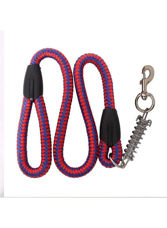 مقود حبل زنبركي متين للكلاب من السلالات الكبيرة والكبيرة، مقود حبل زنبركي للكلاب مع خطاف ثقيل مقاس كبير جدًا (أحمر وأسود) - Image 2