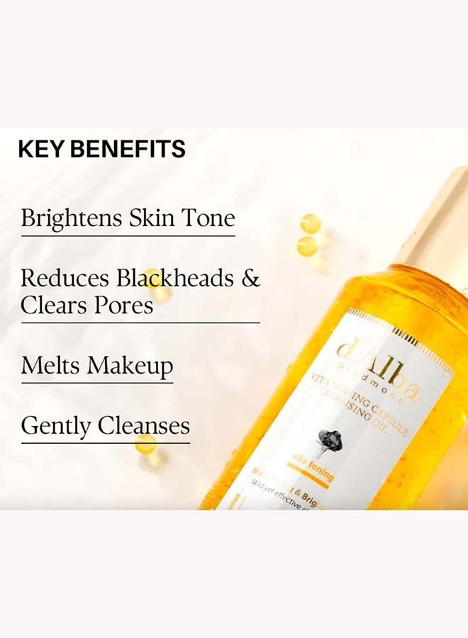 d'Alba Vita Toning Capsule Cleansing Oil, Vegan Skincare, Easy One Step Cleaser for Sebum & Makeup Removal, Hydrating Cleanser, for Sensitive Skin 150ml - Image 2