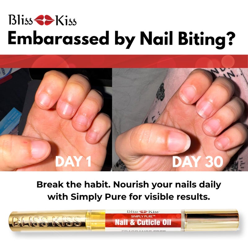 Bliss Kiss | Fragrance Free 4 Nail Oil Cuticle Pens w/Vitamin E & Jojobaâ¤Nail Strengthener Nail Growth and Strengthening Serum for Brittle, Peeling, Breaking, Thin nails - Image 2