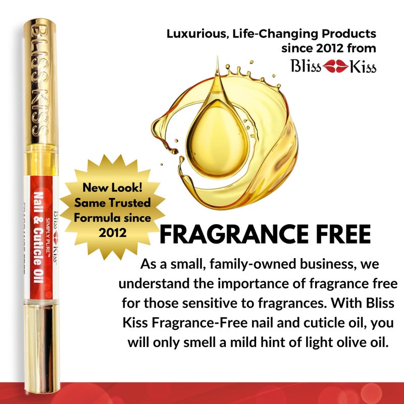Bliss Kiss | Fragrance Free 4 Nail Oil Cuticle Pens w/Vitamin E & Jojobaâ¤Nail Strengthener Nail Growth and Strengthening Serum for Brittle, Peeling, Breaking, Thin nails - Image 5