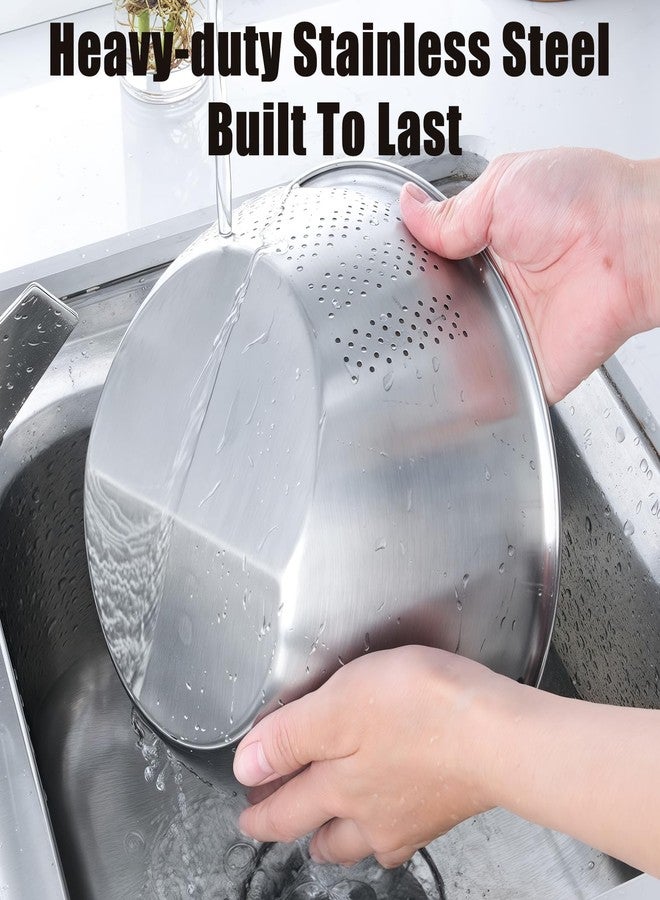 DOPMEP Rice Washer Strainer Bowl, Stainless Steel Quinoa Washing Bowl With Side Drainers Colander for Cleaning Rinsing Fruits, Vegetables, and Beans - Versatile Kitchen Tool - Image 5