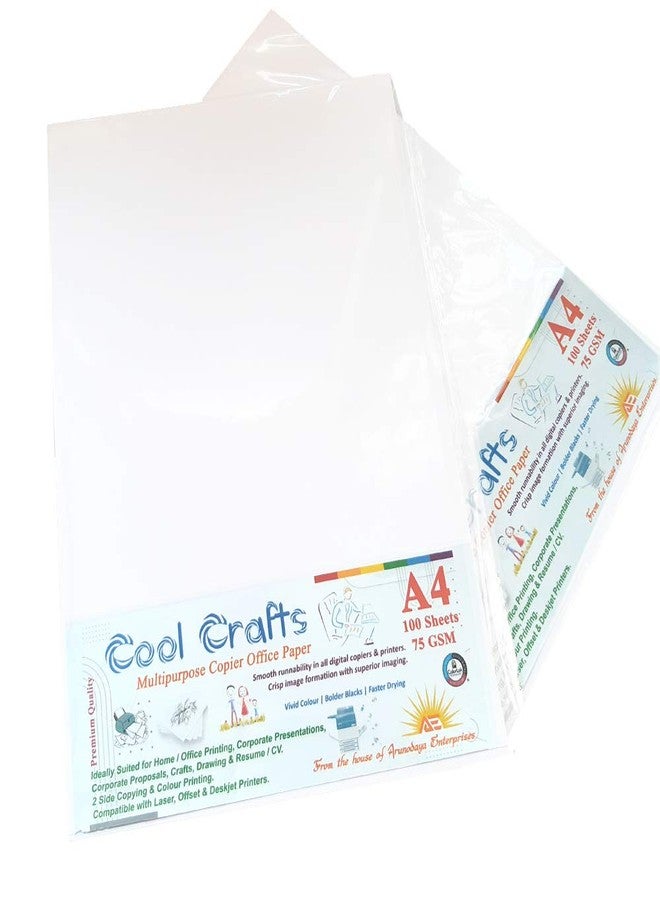 Cool Crafts ورق طباعة وتصوير متعدد الأغراض من كول كرافتس، مقاس A4، بوزن 75 غرام/متر مربع. عبوة من 100 ورقة. مناسب للكتابة، والنسخ والطباعة على الوجهين، ولطابعات الليزر والأوفست والطابعات النافثة للضوء، لصنع البطاقات وقوائم الطعام والمذكرات والإعلانات. - Image 2