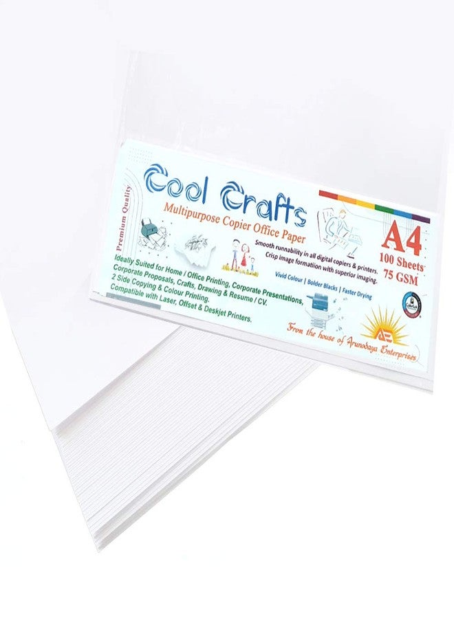 Cool Crafts ورق طباعة وتصوير متعدد الأغراض من كول كرافتس، مقاس A4، بوزن 75 غرام/متر مربع. عبوة من 100 ورقة. مناسب للكتابة، والنسخ والطباعة على الوجهين، ولطابعات الليزر والأوفست والطابعات النافثة للضوء، لصنع البطاقات وقوائم الطعام والمذكرات والإعلانات. - Image 1