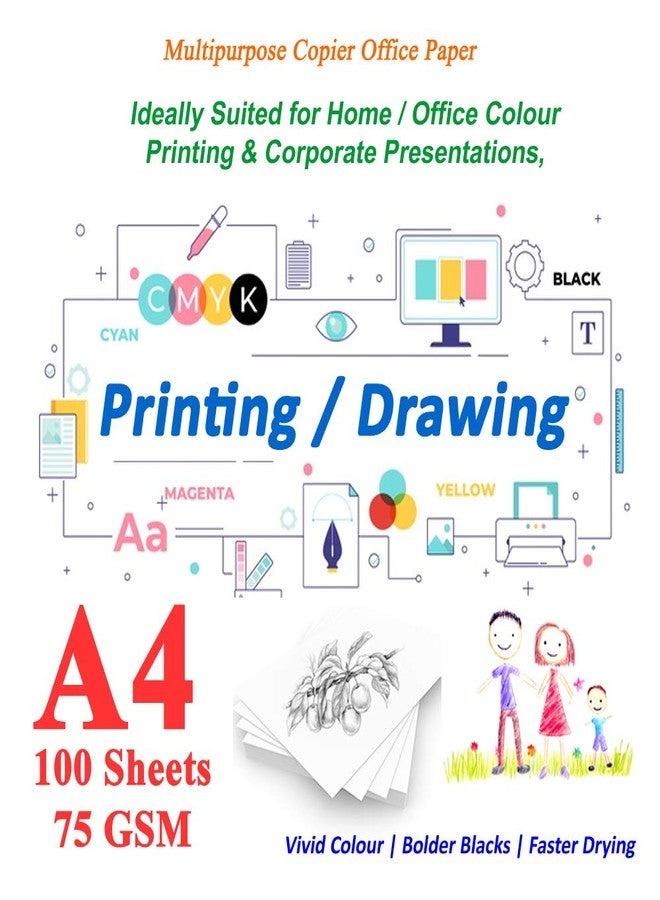 Cool Crafts ورق طباعة وتصوير متعدد الأغراض من كول كرافتس، مقاس A4، بوزن 75 غرام/متر مربع. عبوة من 100 ورقة. مناسب للكتابة، والنسخ والطباعة على الوجهين، ولطابعات الليزر والأوفست والطابعات النافثة للضوء، لصنع البطاقات وقوائم الطعام والمذكرات والإعلانات. - Image 5
