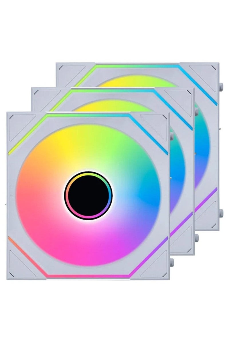 LIAN LI UNI FAN SL-INF WIRELESS 120 Reversed White 3 Pack Case Fan, 120×122.1x25mm, 0, 200~2200 RPM Fan Speed, 2.2 mm H2O Air Pressure, 69.7 CFM Air Flow, FDB Bearing, Cableless RGB | 12RSLIN1W3W - Image 2