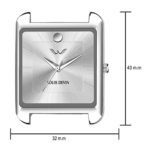 LOUIS DEVIN Stainless Steel Chain Analog Wrist Watch for Men (Silver Dial) | LD-G057-SLV-CH - Image 4