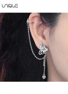 Unique Earrings - Butterfly Earrings - Asymmetrical Earrings - One-piece Earrings - Diamond-Encrusted Tassel Earrings - Stylish and Unique  - Image 5