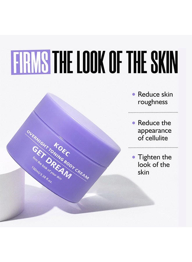 KOEC Overnight Toning Body Cream - Body Firming Whip That Works While You Sleep - Helps Target The Appearance Of Loose Skin On The Body, 100ML - Image 4
