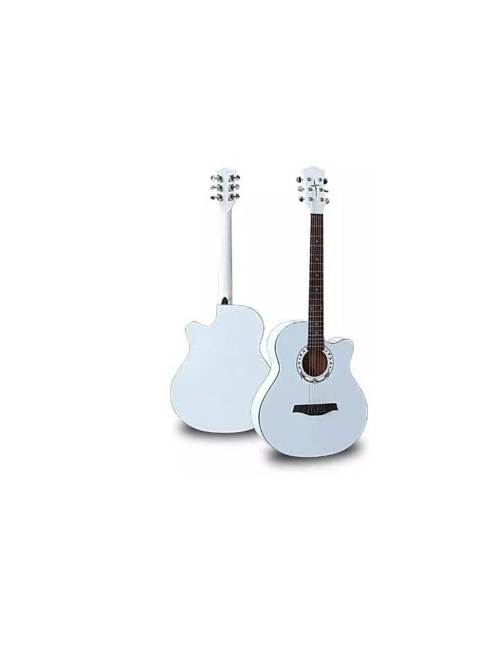 Rock Out in Style: Megarya Acoustic Guitar for Beginners Complete Starter Kit (WHITE)