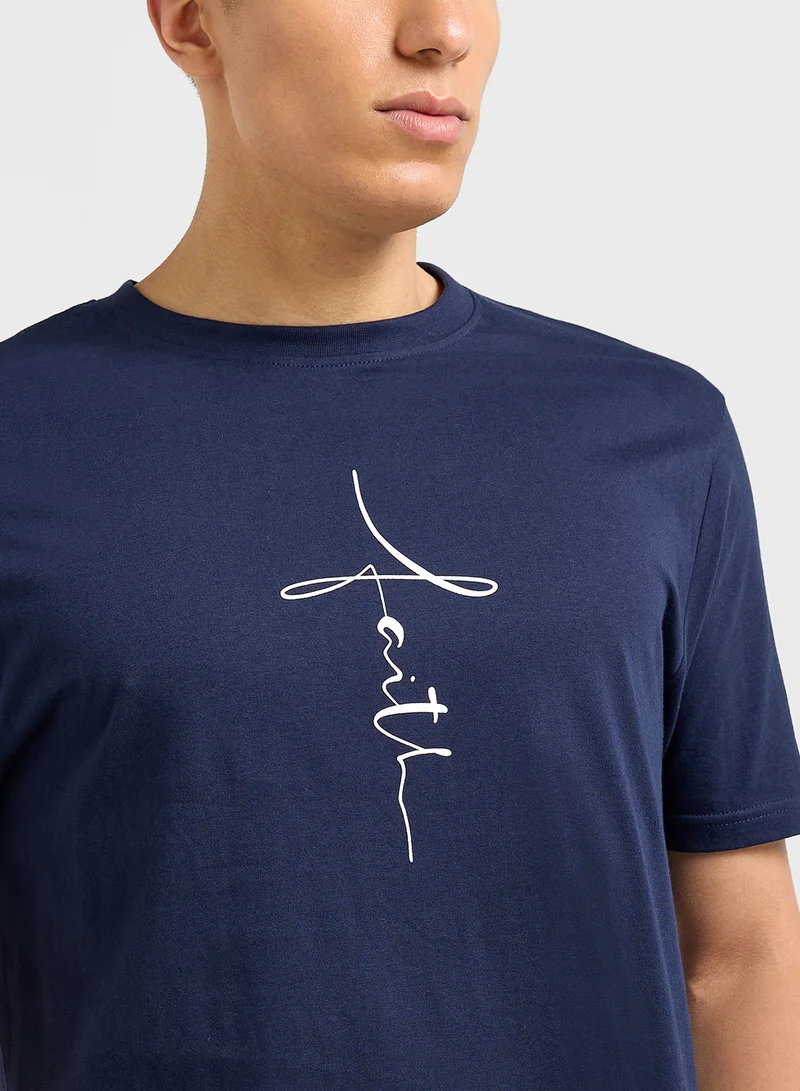 Seventy Five Basics Printed T-Shirt