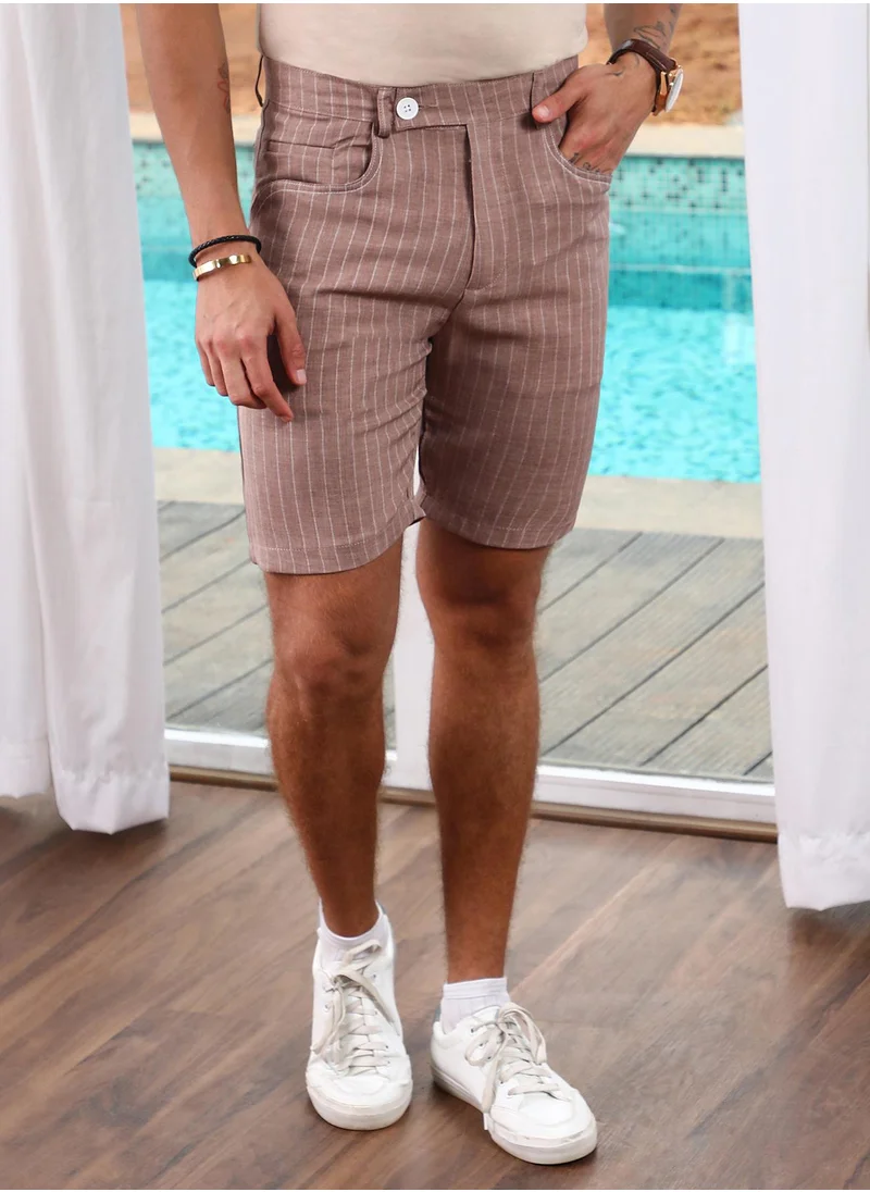 Campus Sutra Pinstriped Shorts