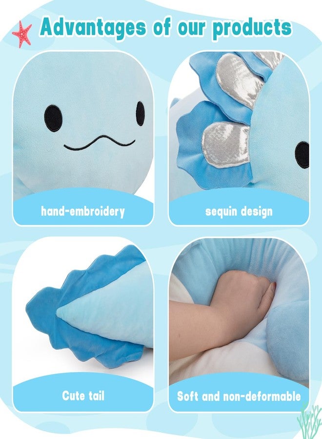 BENINY Jumbo Axolotl Plush Toy, 39" Giant Axolotl Stuffed Animal Plush, Big Blue Toys Gift for Girls Kids, Long Squishy Pillow for Holiday Birthday Christmas - Image 2