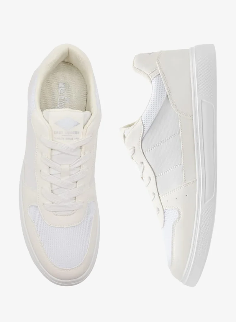 Men's Panelled Sneakers with Lace-Up Closure