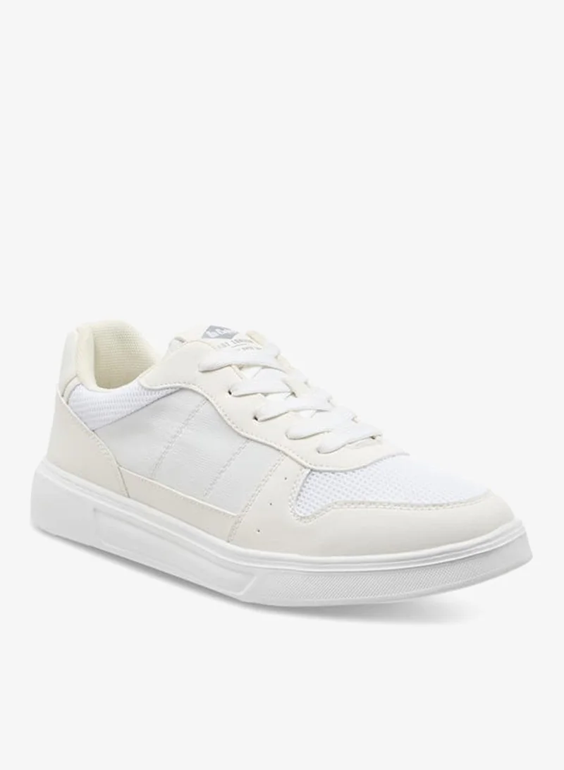 Men's Panelled Sneakers with Lace-Up Closure