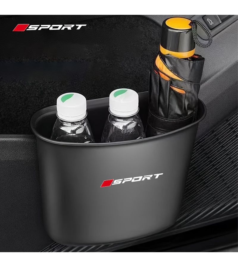 Black Large Capacity Car Trash Can With Storage Pouch Leak Proof Hanging Vehicle Trash Bag For Car Interior - Image 2