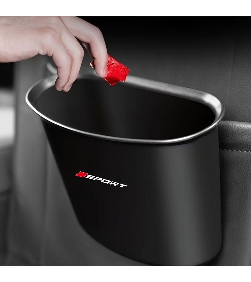 Black Large Capacity Car Trash Can With Storage Pouch Leak Proof Hanging Vehicle Trash Bag For Car Interior - Image 4