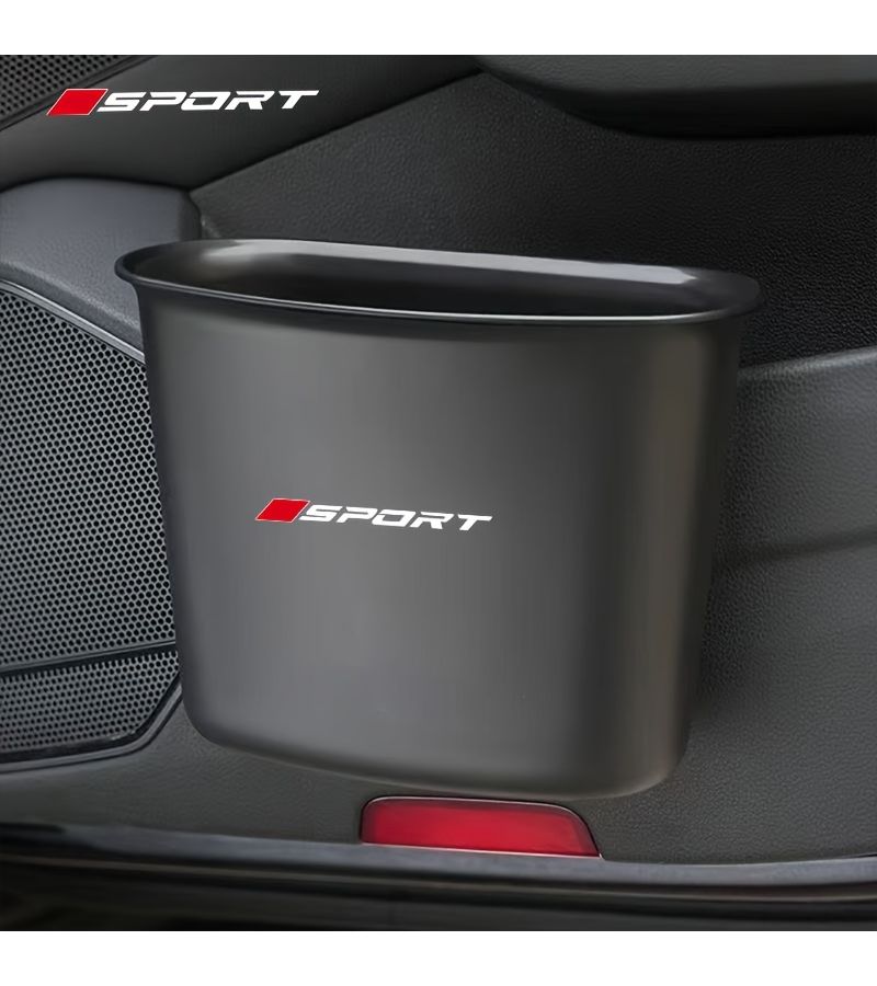 Black Large Capacity Car Trash Can With Storage Pouch Leak Proof Hanging Vehicle Trash Bag For Car Interior - Image 5