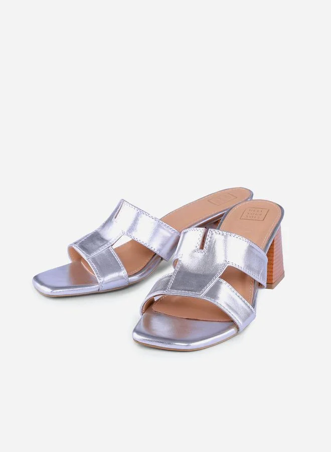 Take Two Women Plain Leather Block Heel Sandals By Heel Your Sole