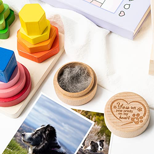 CJiangpo Dog Memorial Keepsake Box, Wooden Pet Urns Memorial Gifts for Loss of Dog Cat Hair Ashes Container Remembrance Pet Loss Sympathy Gifts - Image 5