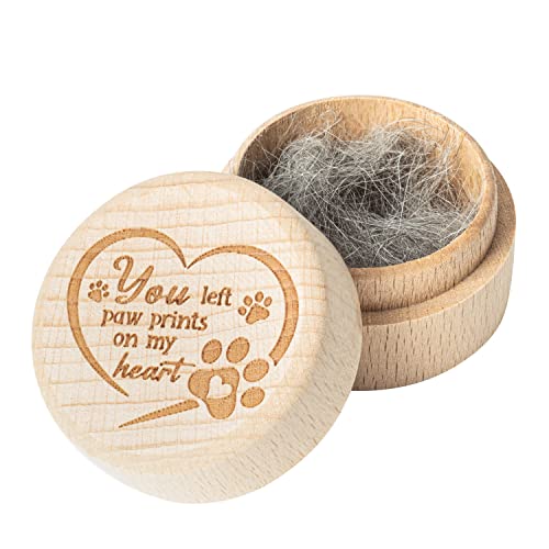 CJiangpo Dog Memorial Keepsake Box, Wooden Pet Urns Memorial Gifts for Loss of Dog Cat Hair Ashes Container Remembrance Pet Loss Sympathy Gifts - Image 1