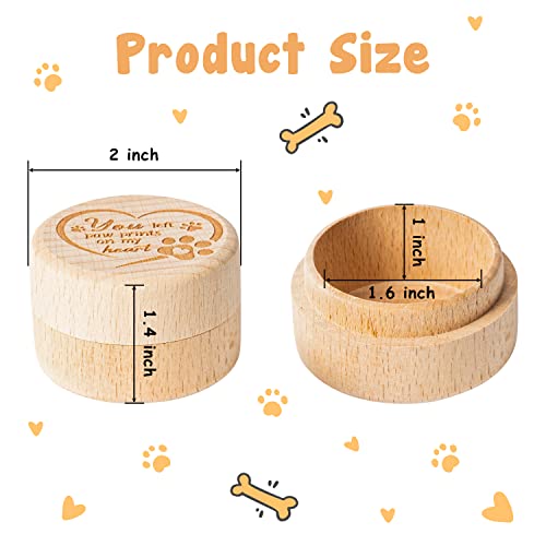 CJiangpo Dog Memorial Keepsake Box, Wooden Pet Urns Memorial Gifts for Loss of Dog Cat Hair Ashes Container Remembrance Pet Loss Sympathy Gifts - Image 2