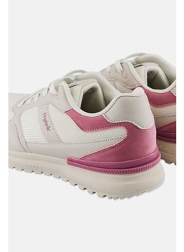 Algspar Women Brand Logo Lace Up Casual Shoes, Light Beige  - Image 4