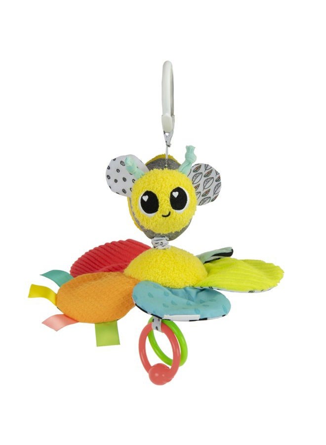 Lamaze Buzzin' Bee – Clip & Go Sensory Baby Toy with Rattle, Teether & Crinkle Wings – 0+ Months - Image 1