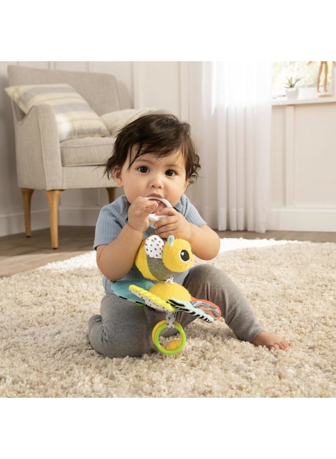 Lamaze Buzzin' Bee – Clip & Go Sensory Baby Toy with Rattle, Teether & Crinkle Wings – 0+ Months - Image 4