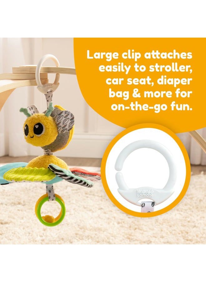 Lamaze Buzzin' Bee – Clip & Go Sensory Baby Toy with Rattle, Teether & Crinkle Wings – 0+ Months - Image 5