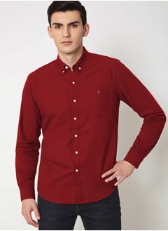 CALZADO GR1054 CALZADO OXFORD SHIRT FULL SLEEVES  RED COLOR FOR FORMAL AND CASUAL HIGHT QUALITY 