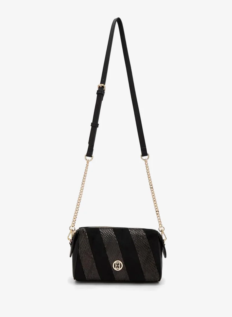 ايل Textured Crossbody Bag With Zip Closure