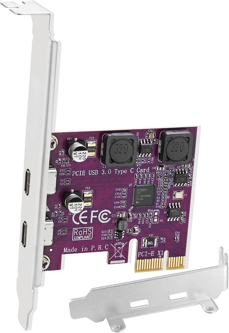 FebSmart 2X 5Gbps USB-C Ports PCI Express to USB 3.0 Expansion Card for Windows 11, 10, 8.x, 7, Vista, XP Desktop PCs, Built in Self-Powered Technology, No Need Additional Power Supply (FS-U302C-Pro) - Image 1