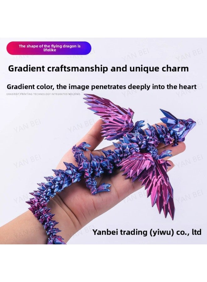 3D Printing Gem Flying Dragon Hot Ornaments Gift Deformation Hand-made Environmental Protection Crystal Dragon Tide Play-Color:[laser Green] Gem Flying Dragon-Size:MINI - Image 4