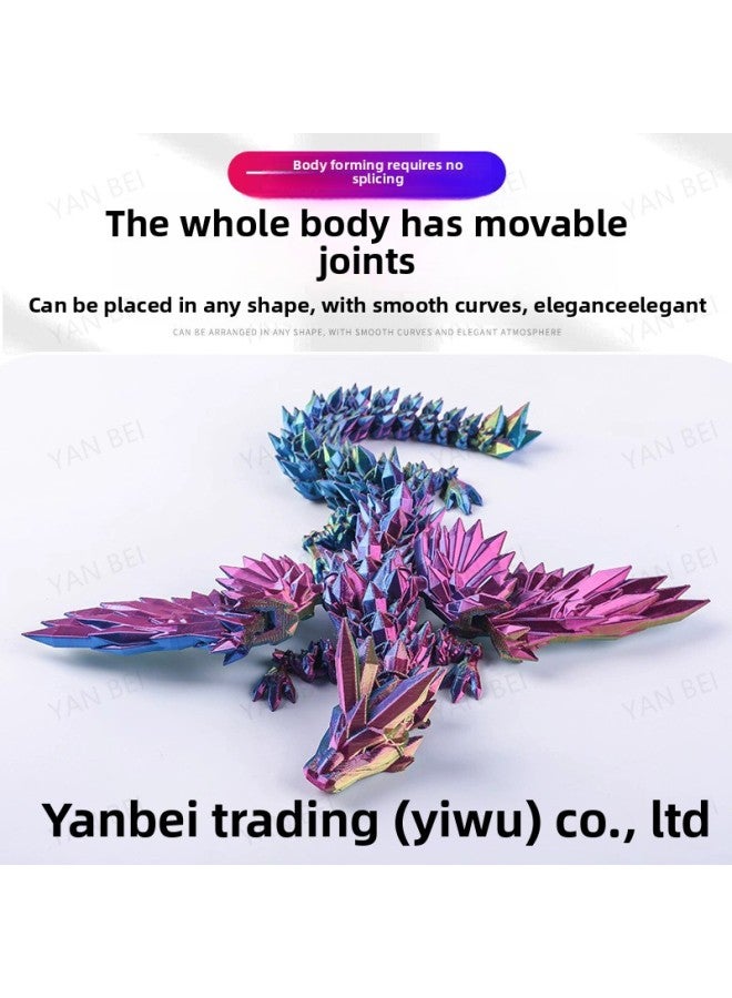 3D Printing Gem Flying Dragon Hot Ornaments Gift Deformation Hand-made Environmental Protection Crystal Dragon Tide Play-Color:[laser Green] Gem Flying Dragon-Size:MINI - Image 5