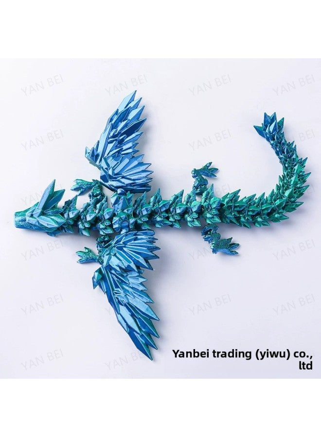 3D Printing Gem Flying Dragon Hot Ornaments Gift Deformation Hand-made Environmental Protection Crystal Dragon Tide Play-Color:[laser Green] Gem Flying Dragon-Size:MINI - Image 1