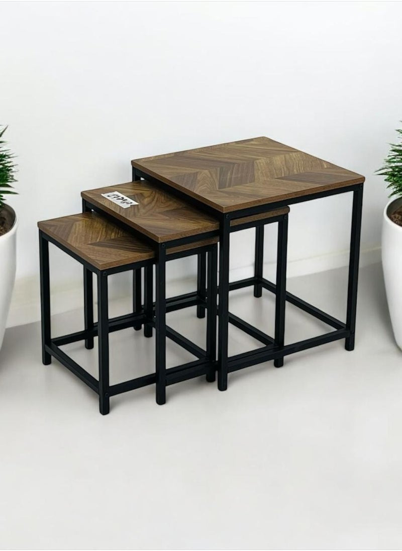 A coffee table set, perfect for the living room and reception area, measuring 45x50x40 cm, brown, set of two - pzsku/Z2E7316B2B4741D3E6F6AZ/45/_/1730669434/92b8a735-6e02-4565-96f1-b647cd9cd1df