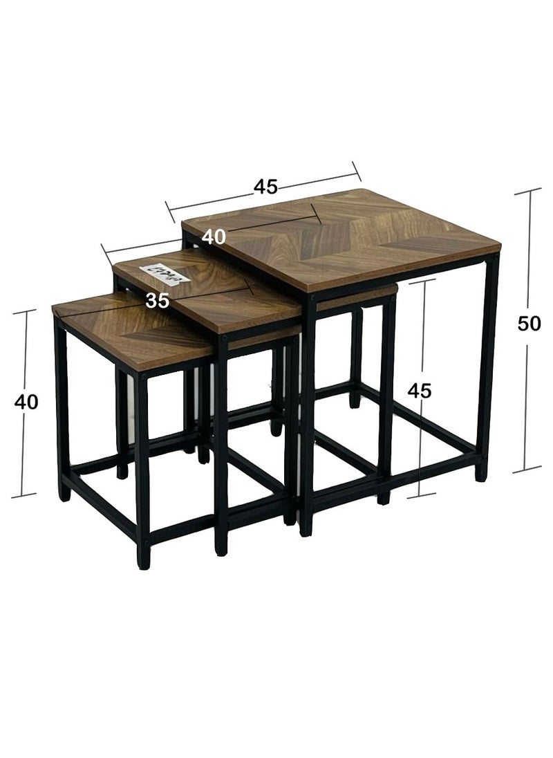 A coffee table set, perfect for the living room and reception area, measuring 45x50x40 cm, brown, set of two - pzsku/Z2E7316B2B4741D3E6F6AZ/45/_/1730669435/04ae280c-65f0-4bfb-b834-0c821660001c