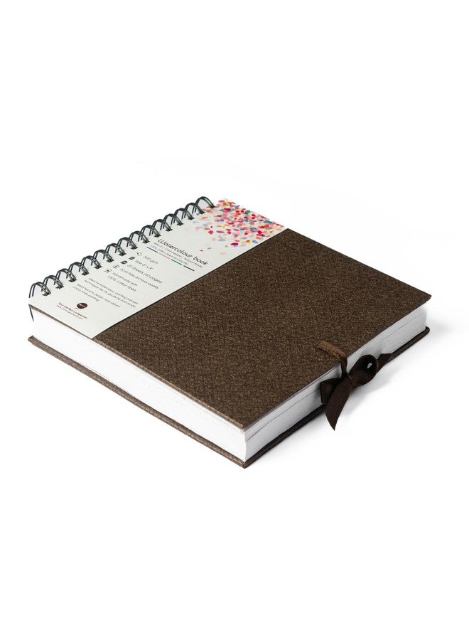 كوما دفتر رسم ألوان مائية من كوما | 8 بوصات × 8 بوصات | 300 غرام/متر مربع | دفتر رسم سلكي | مضغوط على البارد | لون طبيعي | ألياف قطنية 100% (بني شوكولاتة) - Image 2