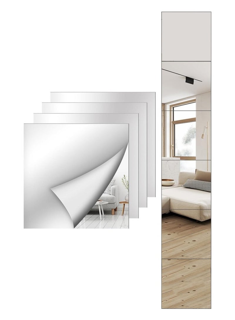 6-Piece Mirror Sticker Grey 30x30cm - Image 3